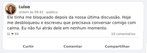 Exemplo ilustrativo de mensagem sobre reabertura de contato