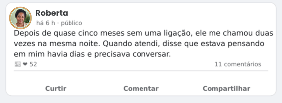 Exemplo ilustrativo de mensagem sobre reabertura de contato