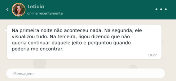 Exemplo ilustrativo de mensagem sobre reabertura de contato