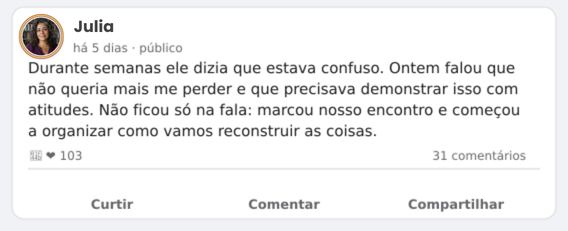 Exemplo ilustrativo de mensagem sobre reabertura de contato